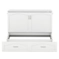 thumbnail image 5 of Queen Size Murphy Bed Wall Bed With Drawer And A Set Of Sockets & Usb Ports, Pulley Structure Design, White, 5 of 9