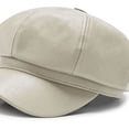 thumbnail image 3 of CoCopeaunts Beret for Men Women PU Octagonal Winter Warm Leather Newsboy Cap Female Korean Windproof Retro Artist Painter Hat, 3 of 8
