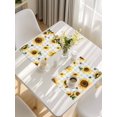 thumbnail image 5 of Sunflower Placemats Set of 8, Farmhouse Grey Buffalo Check Floral Bee Placemats for Dining Table, Place Mats for Kitchen Tabletop, Waterproof Wipeable Dining Table Mats Set, 5 of 9
