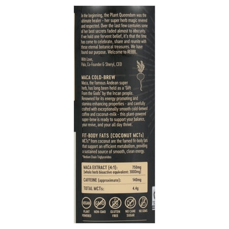 REBBL Organic Maca Cold-Brew Energizing Elixir, 12 fl oz