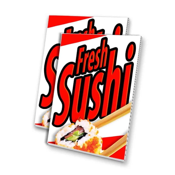 Fresh Sushi (24" X 36") 4mm Corrugated Plastic Panel, Graphics Applied To 1 Side (Pk of 2)