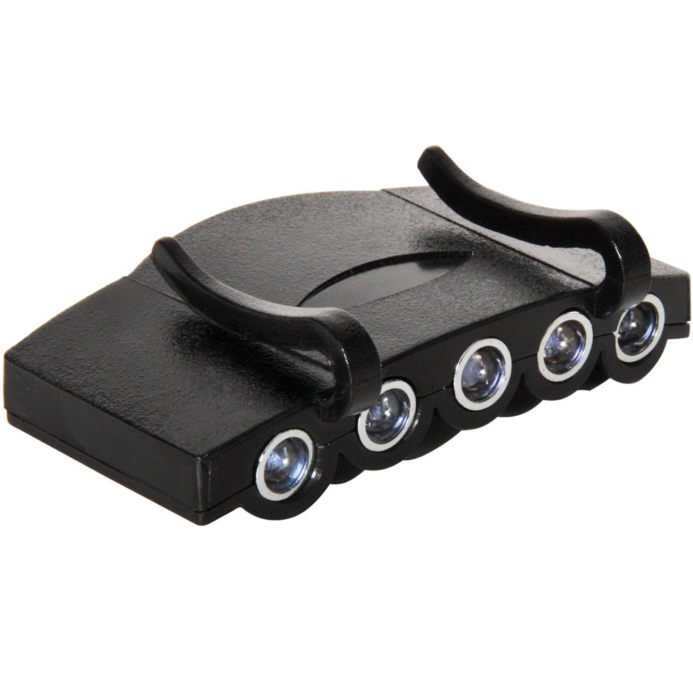 LED Cap Light for HardCap A1+ Bump Cap, Clips on Brim, 5 White LED's