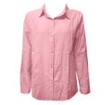 thumbnail image 3 of yunLCZ Womens Long Sleeve Shirts Women's Solid Color Cotton And Linen Casual Shirt Loose Long Sleeve Linen V Neck Shirt T Shirt Going Out Fashion Clothes, 3 of 3