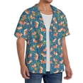 thumbnail image 4 of Balery Corgi with Flowers Men's Casual Button Down Shirt Short Sleeve Textured Summer Cuban Beach Shirts-Medium, 4 of 7