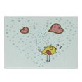 thumbnail image 1 of Yellow Bird Cutting Board, Valentine's Day Pastel Concept Love Bird Singing in Polka Dotted Hearts, Decorative Tempered Glass Cutting and Serving Board, in 3 Sizes, by Ambesonne, 1 of 2