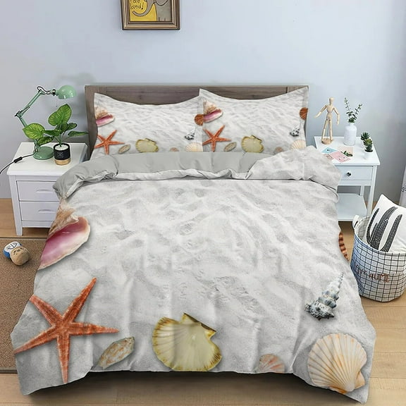 Beach StarBedding /King/Full Polyester Blue Cute Ocean Creatures Duvet Cover Seashells StarPrint Comforter Cover