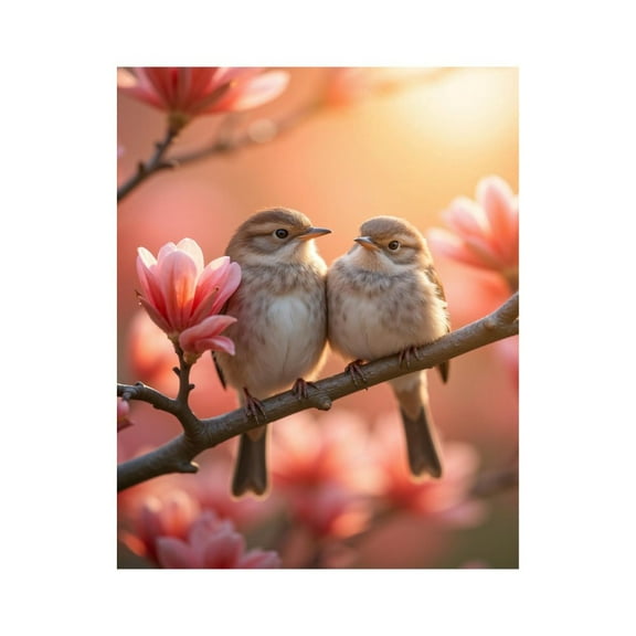 Paint by Numbers Kit for Adults, Birds On Blooming Branch Paint by Numbers, Easy Paint by Numbers Kit for Adults Beginner, DIY Adult Paint by Number Kits on Canvas, Home Decor