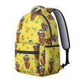 thumbnail image 2 of Highland Cow and Hat Print Backpack for School, Cute School Bag with Adjustable Shoulder Straps and Padded Back, 15.3"x11"x7.1", 2 of 4