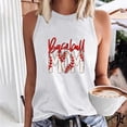thumbnail image 2 of Savings High Neck Tank Tops for Women Summer Sleeveless Baseball Print Shirts Casual Loose Workout Tops (XL, White), 2 of 4
