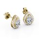 thumbnail image 4 of JeenMata Aros con Halo de Moissanita en Forma de Pera de 2,2 Quilates con Engaste Triple de Puntas en Baño de Oro Amarillo de 18 K sobre Baño de Plata, 4 of 5
