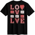 thumbnail image 4 of Camiseta de mujer "San Valentín Amor", camisetas de manga corta, camisetas casuales, camisetas de cuadros rojos con cuello redondo para mujer, 4 of 8