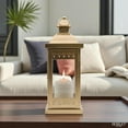 thumbnail image 6 of Hosley 15 Inch High Large Clear Glass Iron Classic Style Lantern Gold. Ideal Gift for Parties Weddings Aromatherapy and LED Spa Settings 05, 6 of 8