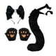 thumbnail image 4 of Conjunto de orejas y cola de gato y zorro, diadema para disfrazarse, fiesta o actuación. Negro, 4 of 8