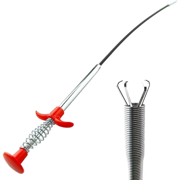 Plumbing Grabber Sink Grabber Flexible 4 Claw Pickup Tool for Litter Pick, Drains, Home Sink, Toilet & Clean Dryer Vents (35.4 inch)