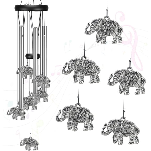 Windchimes Outdoors, Elephant Gifts for Women Wind Chimes for Outside Sympathy Wind Chimes for Patio Decoration Zen Garden Decor(Elephant)