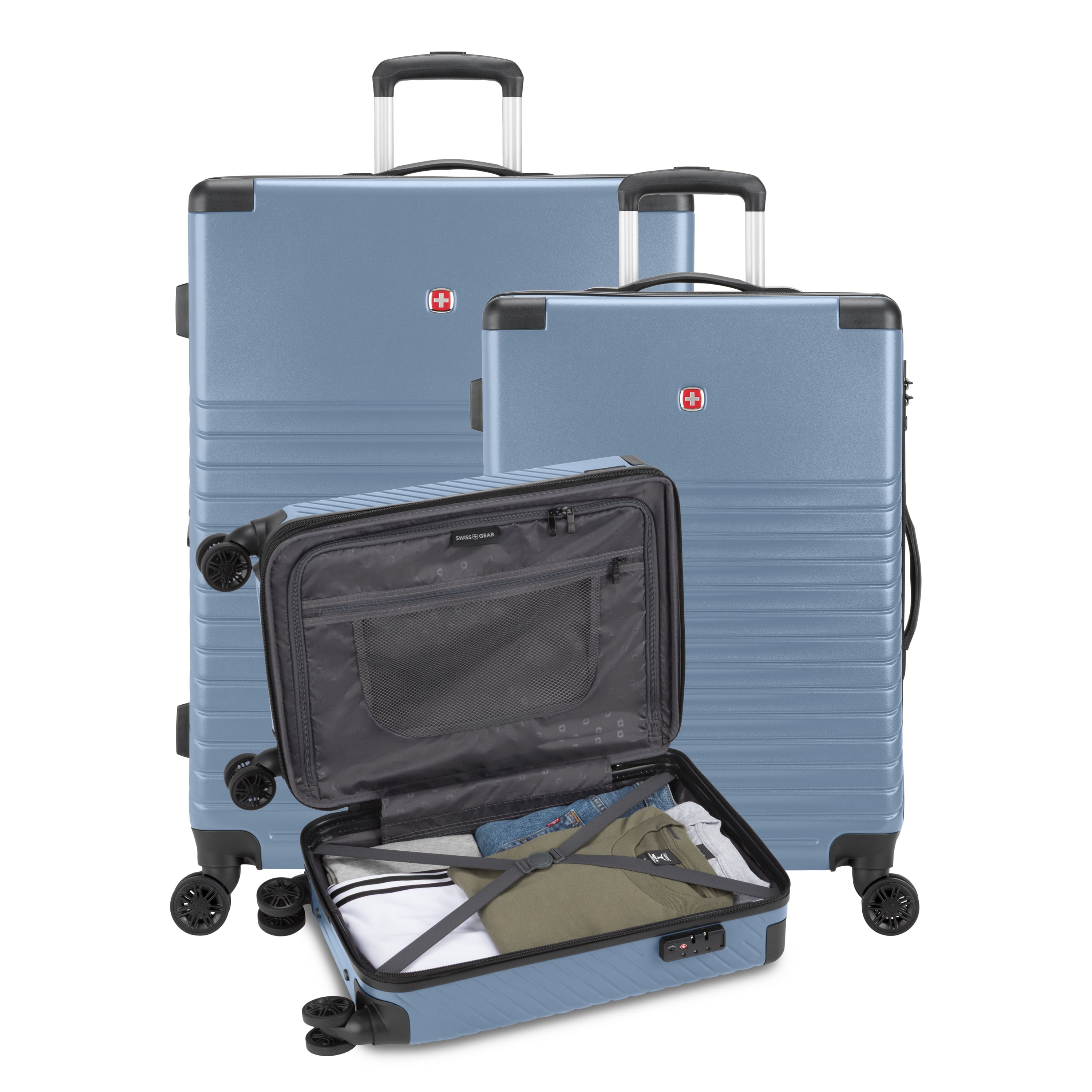SWISSGEAR Edge Hardside 3-Piece Spinner, Slate Blue