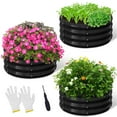 thumbnail image 3 of NAIZEA 3 Pcs 24x24x12in Round Galvanized Raised Garden Bed with Tomato Cages, Metal Planter Box for Planting Plants Vegetables Herbs Flowers, Black, 3 of 11