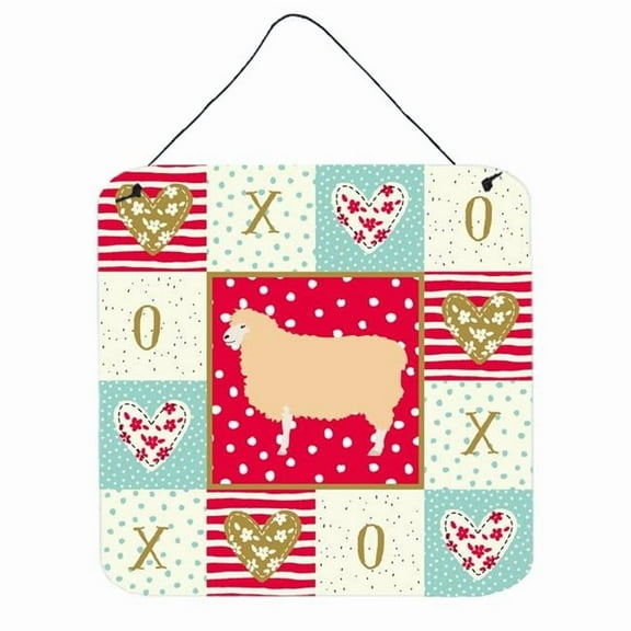 Caroline's Treasures CK5401DS66 English Leicester Longwool Sheep Love Wall or Door Hanging Prints, Red, 6x6, multicolor