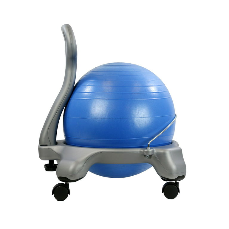 CanDo® Ball Chair - Metal - Mobile - with Back - no Arms - with Blue Ball