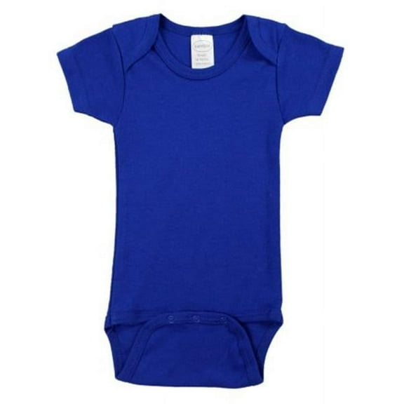 LS-0158 Interlock Short Sleeve Bodysuit, Blue - Newborn