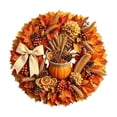 thumbnail image 2 of Fall Thanksgiving Wooden Wreath Sign Flat Printed Maple Pumpkin Harvest Wall Decor 11.8 Inch for Front Door Porch Window Mantel Indoor Outdoor, 2 of 6