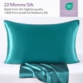 thumbnail image 4 of 22 Momme Silk Pillowcase - Teal, 4 of 9