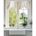 thumbnail image 2 of Beige Gradient Tie Up Valances Curtain, Adjustable Kitchen Countryside Farmhouse Valances for Windows Decor, Rod Pocket Short Curtains Set for Bedroom/Bathroom, 60"x18", 2 of 8
