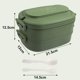thumbnail image 5 of Caja de Almuerzo, Bento Caja a Prueba de Fugas para NiñOs Adultos, Juego de Cubiertos Bento Cajas, para NiñOs Hombres Mujeres Adultos Escuelas de Trabajo Verde, 5 of 7