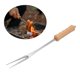 thumbnail image 2 of Tenedor de barbacoa de acero inoxidable con mango de madera, herramienta portátil, utensilio para carne de barbacoa 28 cm x 40 cm, 2 of 9