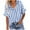 Blue, variant on Short Sleeve Blouses for Women Dressy Casual Buttons up Shirt Lapel Collar Shirt Vertical Striped Tops Linen Blouse
