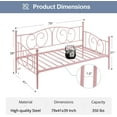 thumbnail image 6 of VECELO Twin Size Metal Daybed with Headboard, Metal Slats Support/Easy Assembly, No Box Spring Needed, Pink, 6 of 7