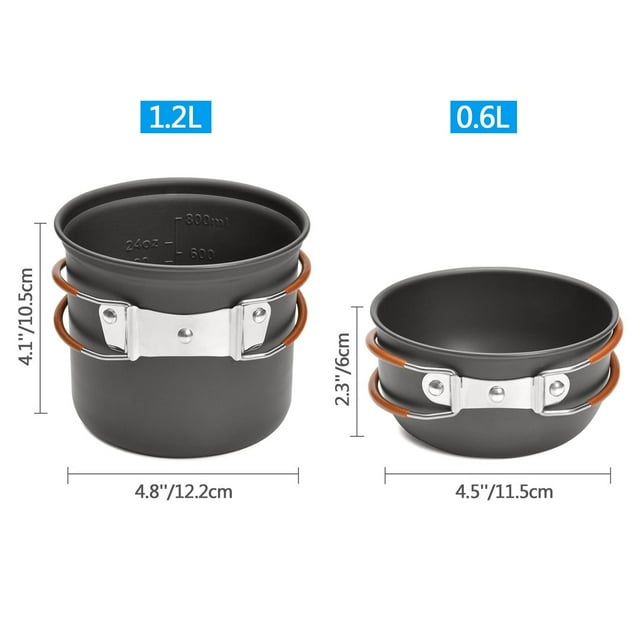 Kit de Cuisine de Camping Portable, Ensemble de Cuisson pour Casseroles et Poêles de Camping