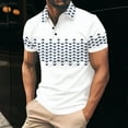 thumbnail image 2 of Men's Summer Fashion Print Shirts Lapel Button Short Sleeve Loose Tops Athletic Workout Golf T-Shirt XL, 2 of 6