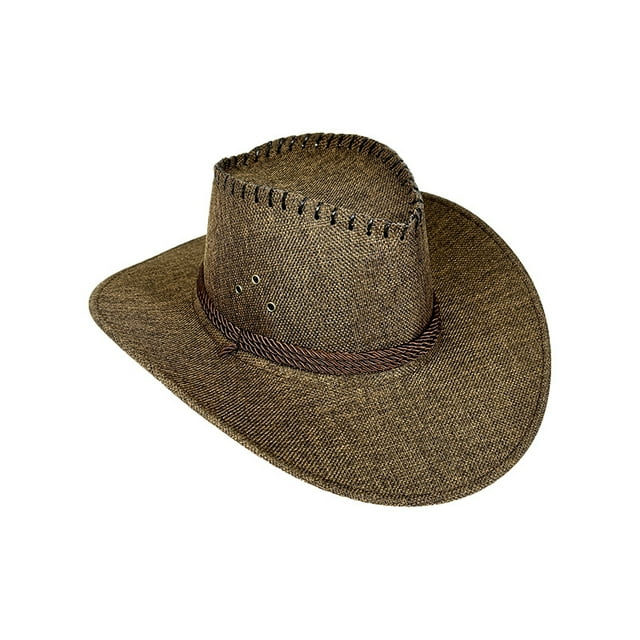 Sombrero de vaquero de piel de ciervo pajizo marrón, talla única, 100 g, para adultos
