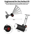 thumbnail image 2 of 29" Snow Pusher Shovel with Wheels,  Adjustable Ergonomic t-Handle Snow Plow for Driveway, Heavy Duty Wheeled Rolling Shovels for Driveway and Sidewalks with Angeled Blade, 2 of 8