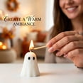 thumbnail image 4 of DAMAI Halloween Ghost Candle, Solid White Paraffin Wax Ghost Shaped Table Candle, Ornament For Mantel Farmhouse Desktop Display Halloween Party Atmosphere Decor, 4 of 6