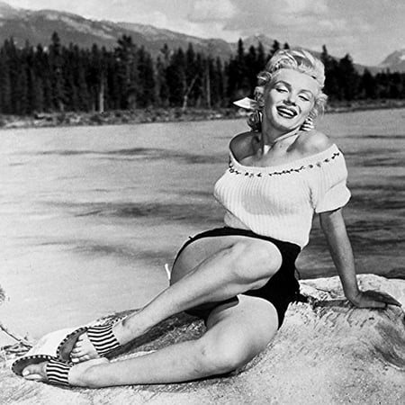 Rare Signed Photo - RARE Photograph of Marilyn Monroe On The Beach 12x12 Printed on Heavy Stock