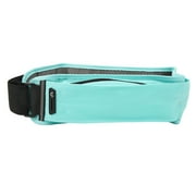 Running Waist Bag Multi Independent Pockets Elastic Breathable Thin Light Jogging Waist Belt with Reflective Strip Sky Blue