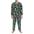 thumbnail image 3 of Kdxio sport sonw board Men’s Pajama Set Pajamas For Men 2 Piece PJ Set with Men Pajama Pants and Long Sleeve T-Shirt Lounge Set-Small, 3 of 7
