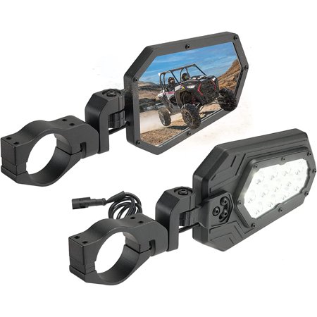 Rear View Side Mirrors w/ LED Lights for UTV Polaris RZR Fit Rear View Side Mirrors w/ LED Lights for UTV Polaris RZR Fit