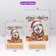 thumbnail image 5 of Merry Christmas Santa Siberian Husky Scarf Twinkling Lights Xmas Holiday Acrylic Plaque Sign Ashwood Base Husky Dog Lover Gifts Home Desk Decor - 00022, 5 of 5