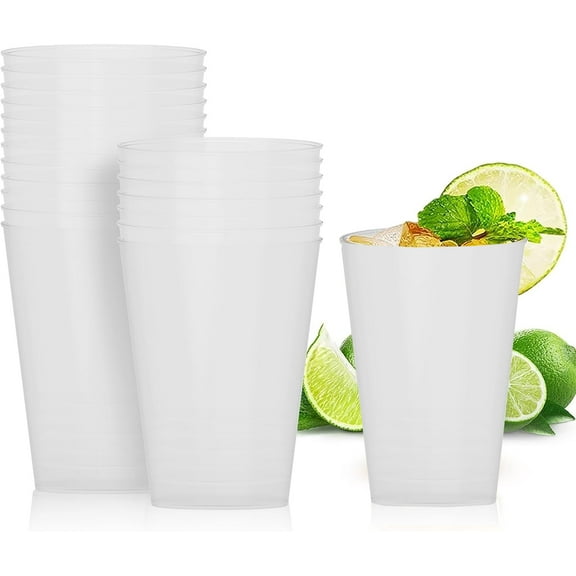 Set of 12 Kids Plastic Cups - 9 oz Children Drinking Cups Tumblers Reusable - BPA-Free Cups for Kids & Plastic Drinking Glasses Tumbler - Unbreakable Toddler Cups(White)