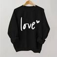 thumbnail image 2 of Bpmpbo Women's Valentine Letter Print Sweatshirt Long Sleeve Crewneck Pullover Casual No Hood Top, 2 of 3