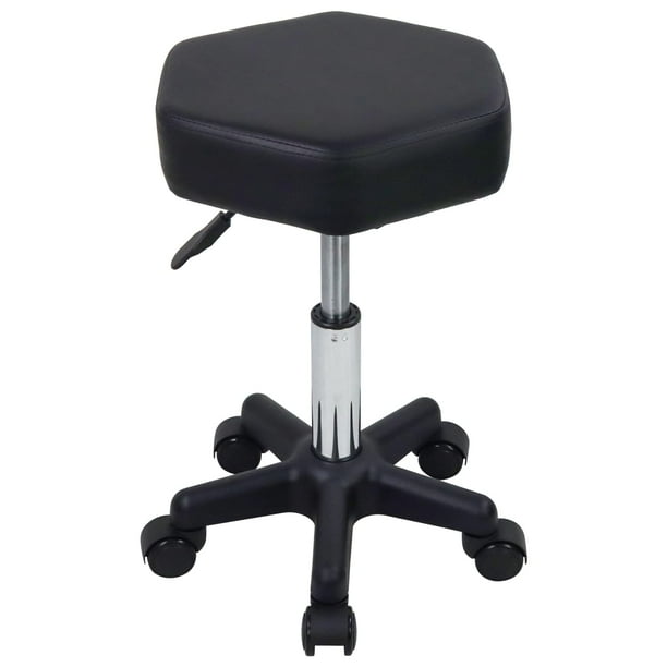 Taburete rodante FURWOO, hexagonal, ajustable en altura con ruedas