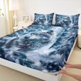 thumbnail image 3 of Castle Fairy Kids Teens Adults Wildlife Wolf Twin Sheet Sets 3pcs,Winter Woodland Twin Fitted Sheet Microfiber,Jungle Animal Breathable Flat Sheet,Microfiber Bedroom Decor, 3 of 7