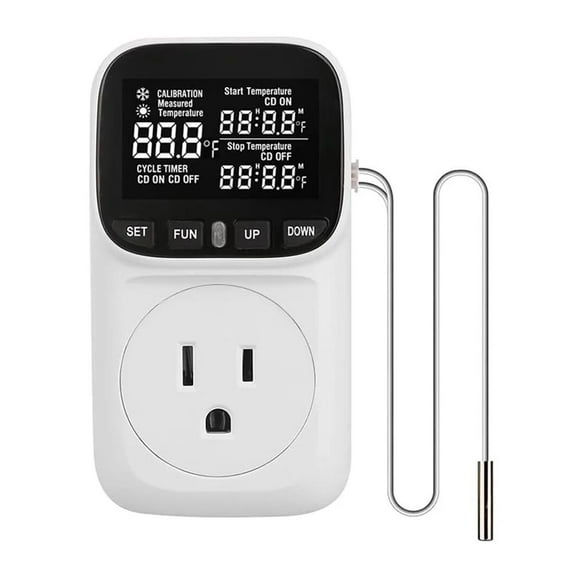 LCD Digital Display Thermostat Temperature Controller Socket 16A High-Precision Socket Outlet With Timer Sensor