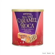 Brown & Haley Sea Salt CARAMEL ROCA Canister, Individually Wrapped Caramel Buttercrunch Toffee, 10 Ounces (Pack Of 1)