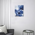 thumbnail image 3 of Intricate Navy Blue Floral Canvas Art - Vintage Gray Abstract Flower Painting, Quality Wall Decor for Bathroom & Bedroom, 12X16 inches, 3 of 7