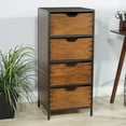 OSP Home Furnishings Clermont Storage with 4 Drawers in Walnut Finish ASM