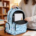 thumbnail image 5 of FKELYI 17 Inch School Backpack for Kids Schoolbag Spacious Book Bag Blue Shark Coral Print Lightweight Casual Daypack with Ergonomic Straps for Student, 5 of 7